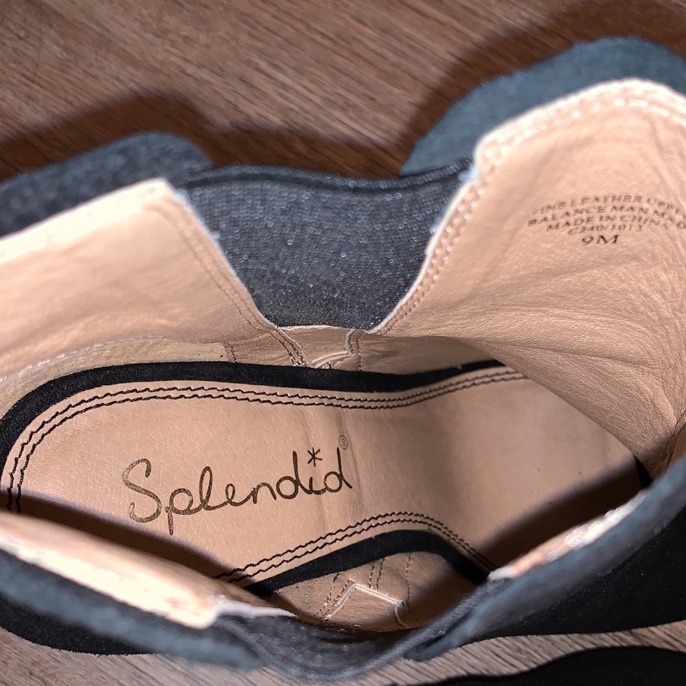 Splendid black suede open toe shoe booties size -9 - Picture 3 of 8